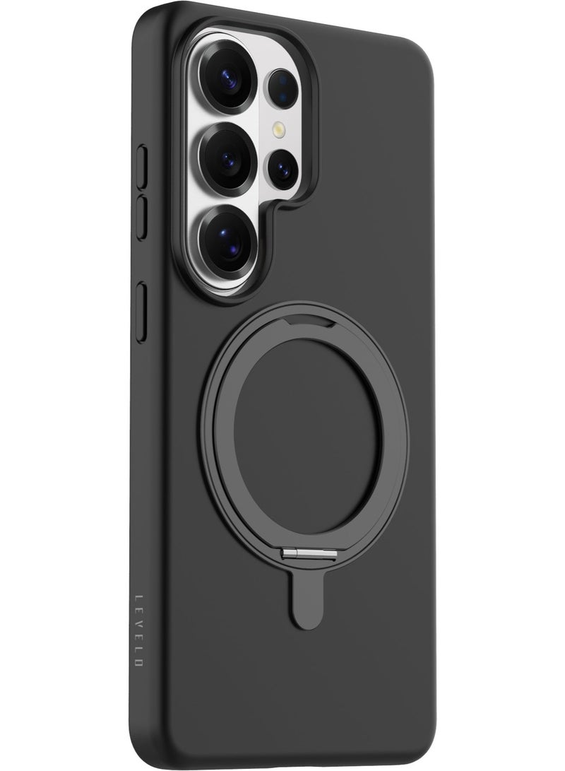 LEVELO Galaxy S26 Ultra MagSafe Case with 360° Kickstand, Liquid Silicon Comfort, Strong Magnets, Metal Frame, Shock-Resistant Bumper, 5ft. Drop Tested - Image 1